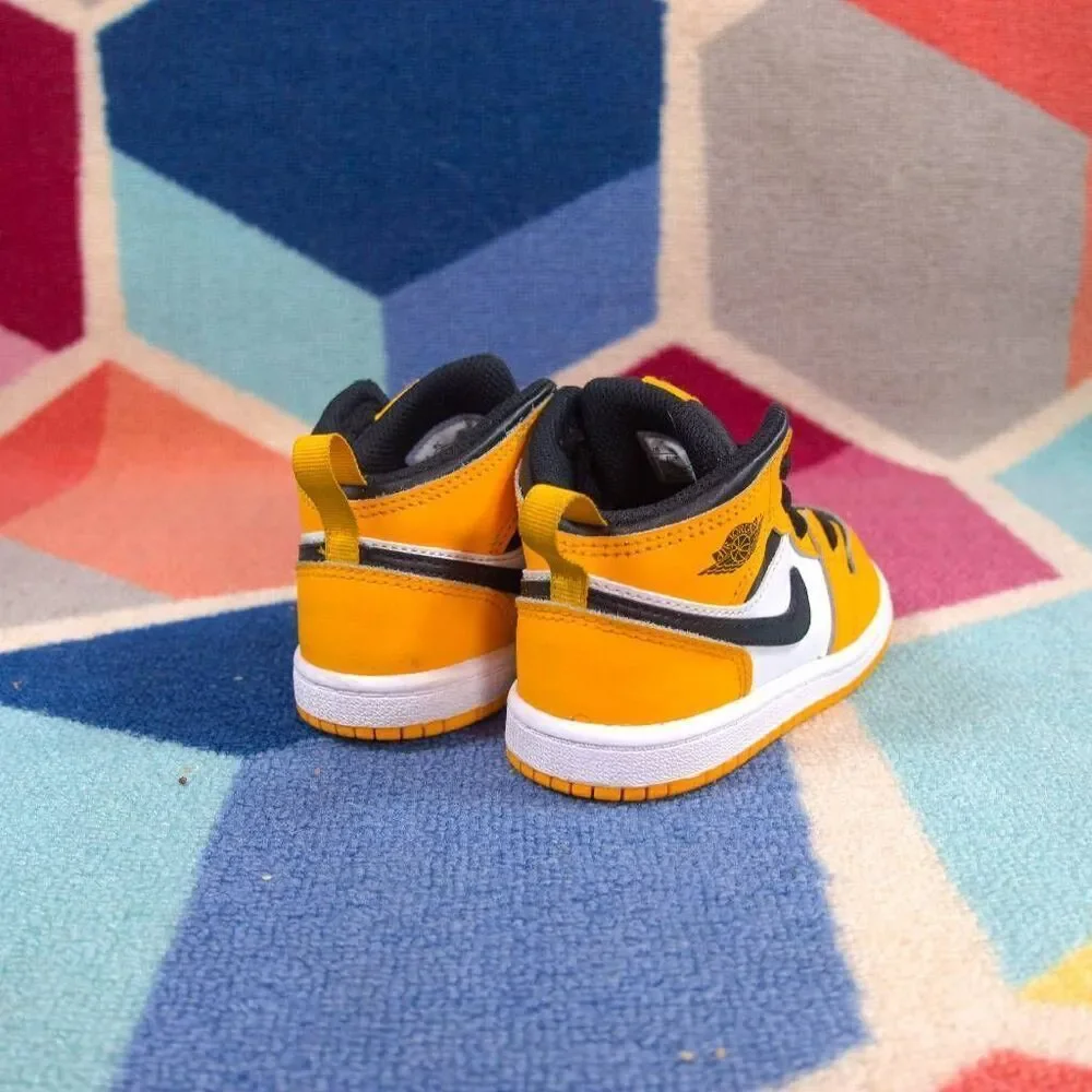 Air Jordan 1 Mid Toddler 'Reverse Yellow Toe'‎ - 640735 701 Size 8C
